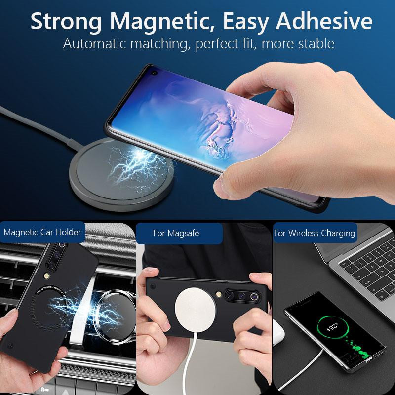 Magnetische schlanke Hülle für Xiaomi 9 und Mi 10 Pro mit kabellosem Laden, harte Rückseite, Farben: Schwarz, Blau, Gelb, Orange, Beige - Bild 1