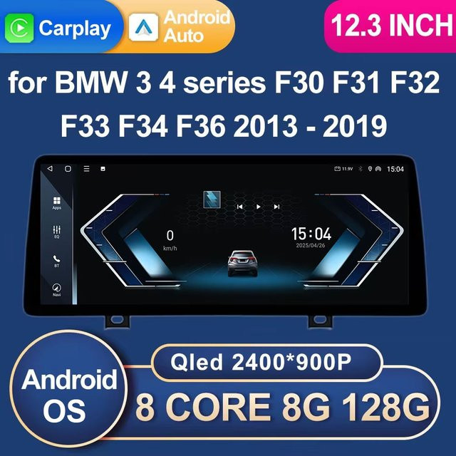 LIARO-NAVI Android 15 CarPlay Multimedia Player für BMW 3er und 4er Serie F30 F31 F32 F33 F34 F36 (2013 - 2019) mit NBT/EVO System, WiFi und GPS, Schwarz - Bild 1