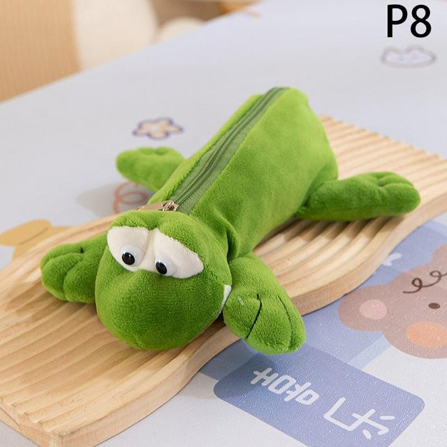 Yiran toy Plüsch-Federmäppchen Krokodil in Grün mit Reißverschluss - Bild 1