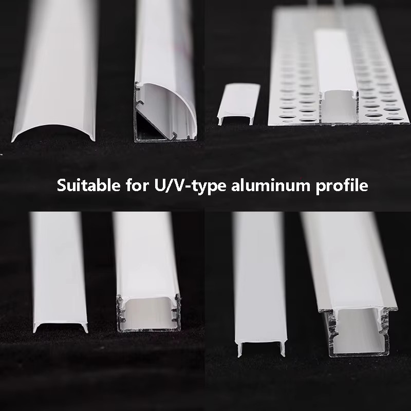 Khelse U-förmiger PC-Lampenschirm aus Aluminiumprofil für Unterschränke in Weiß oder Schwarz - Bild 2