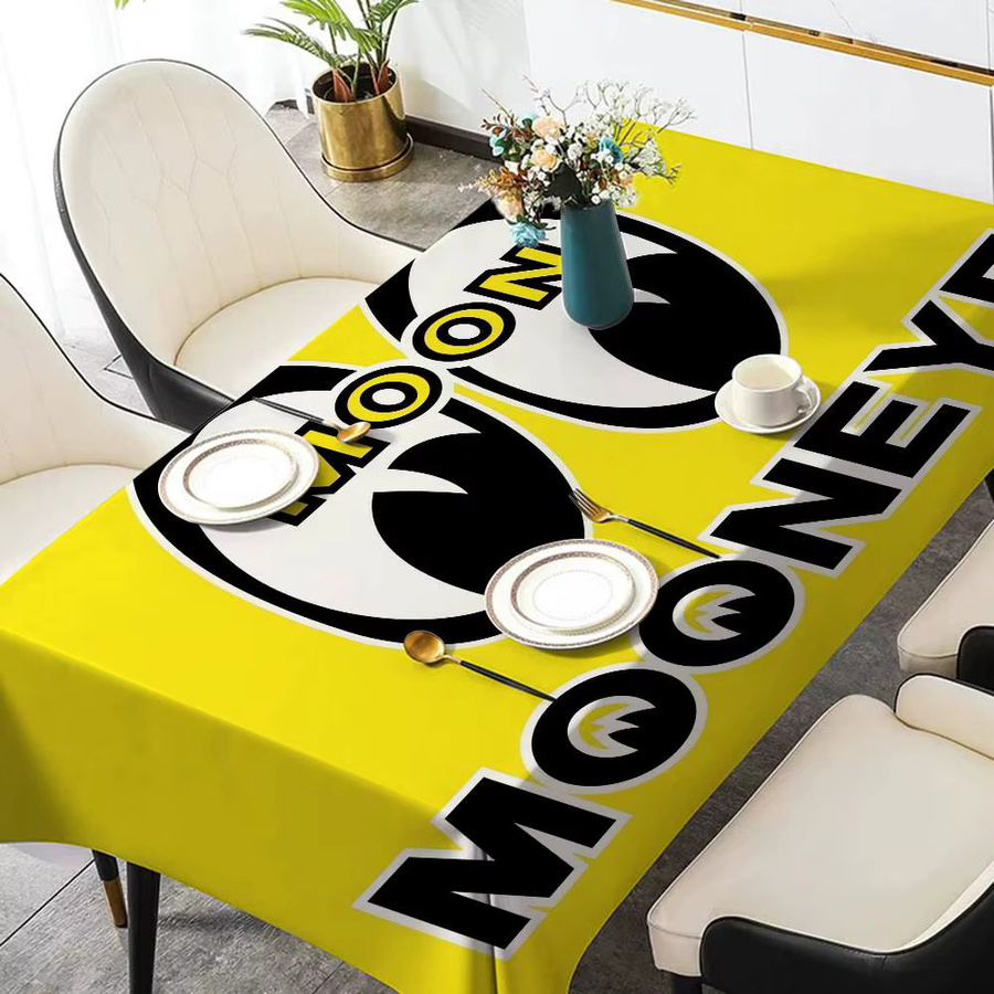 M-Mooneyes Rechteckige Tischdecke mit Grafikdesign in Gelb, waschbar - Bild 4