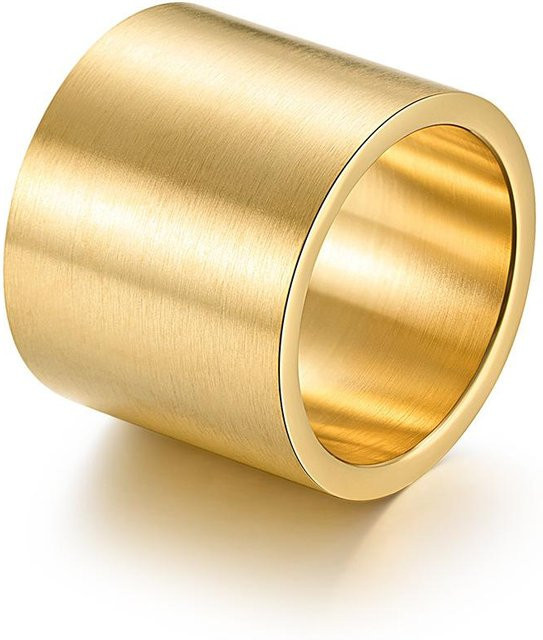 YIRAN Ring Titanstahl gebürstet, beige, Herren, Größe 8 - Bild 1