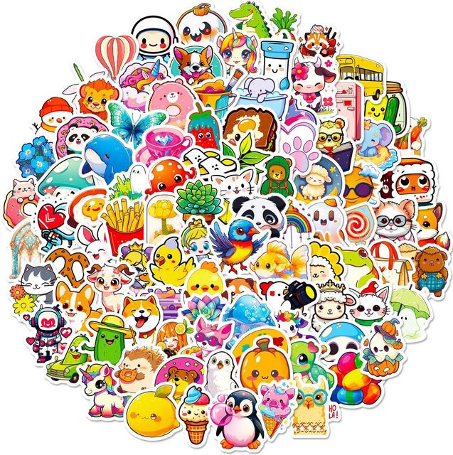 100-teiliges Set Car beautiful stickers multicolor - Bild 1