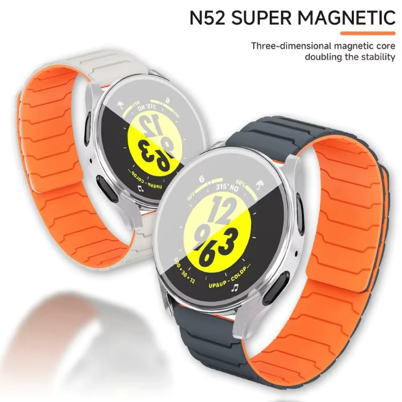 CAOWTAN Uhrenarmband Silikon, Magnetische Schleife, TPU-Hülle, Schwarz, Unisex - Bild 2