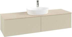 V&B Waschtischunterschrank Antao mit Frontstruktur in Grau lackiert, B/T: 160 x 50 cm - Bild 1