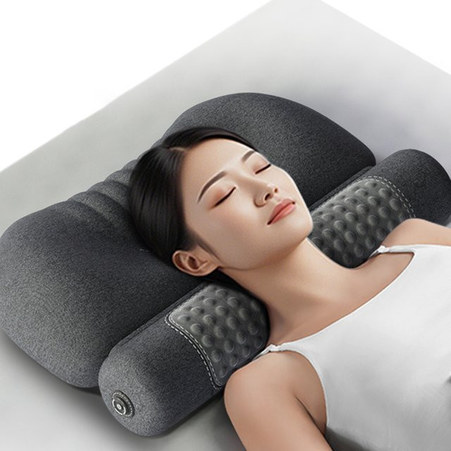 HEHUAI HT Nackenmassagekissen zur Linderung von Schulterschmerzen mit Wärme und ergonomischer Traktion, Grau, B/T/H: 45 x 30 x 45 cm - Bild 1