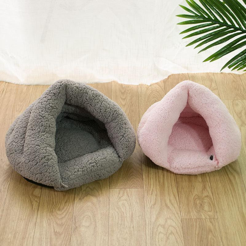 Haustiermatte aus Baumwolle und Samt als bequemes Katzenbett und Hundehütte für kleine und mittelgroße Tiere, B/T/H: 45 x 40 x 28 cm - Bild 1