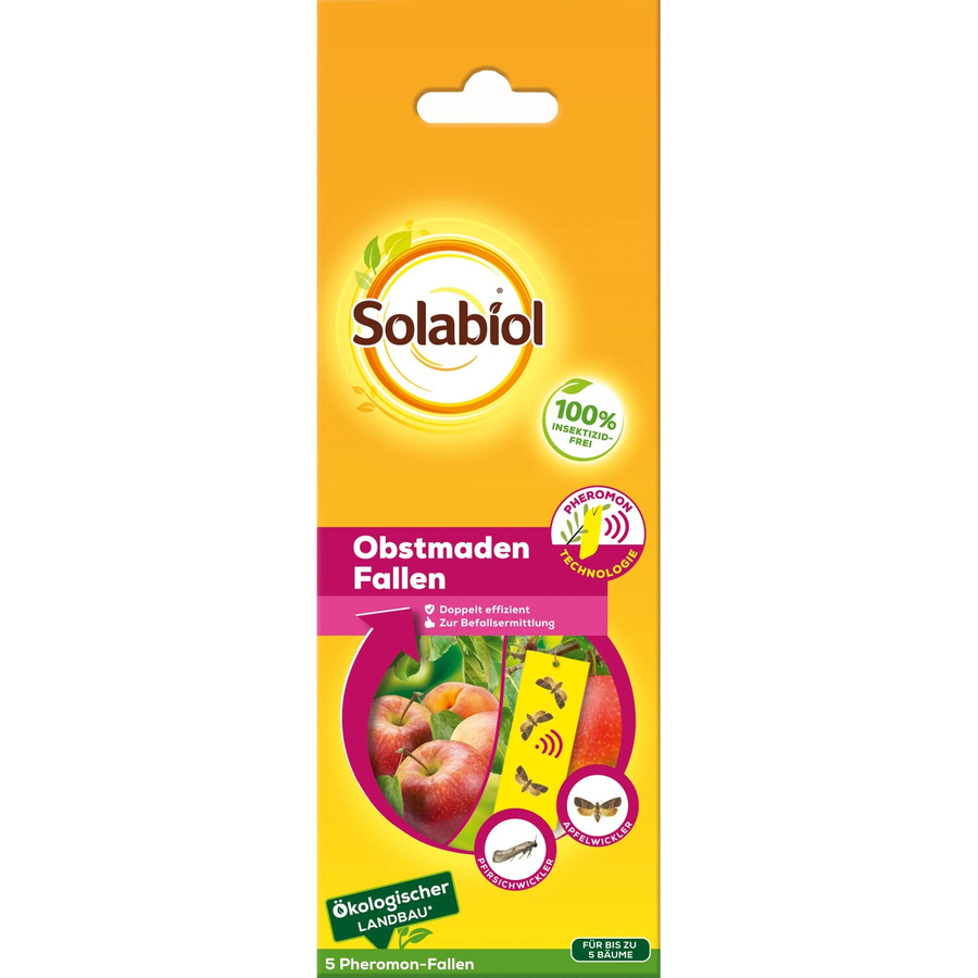 Solabiol Obstmaden-Falle für Obstbäume, 5 Stück, Gelb - Bild 2