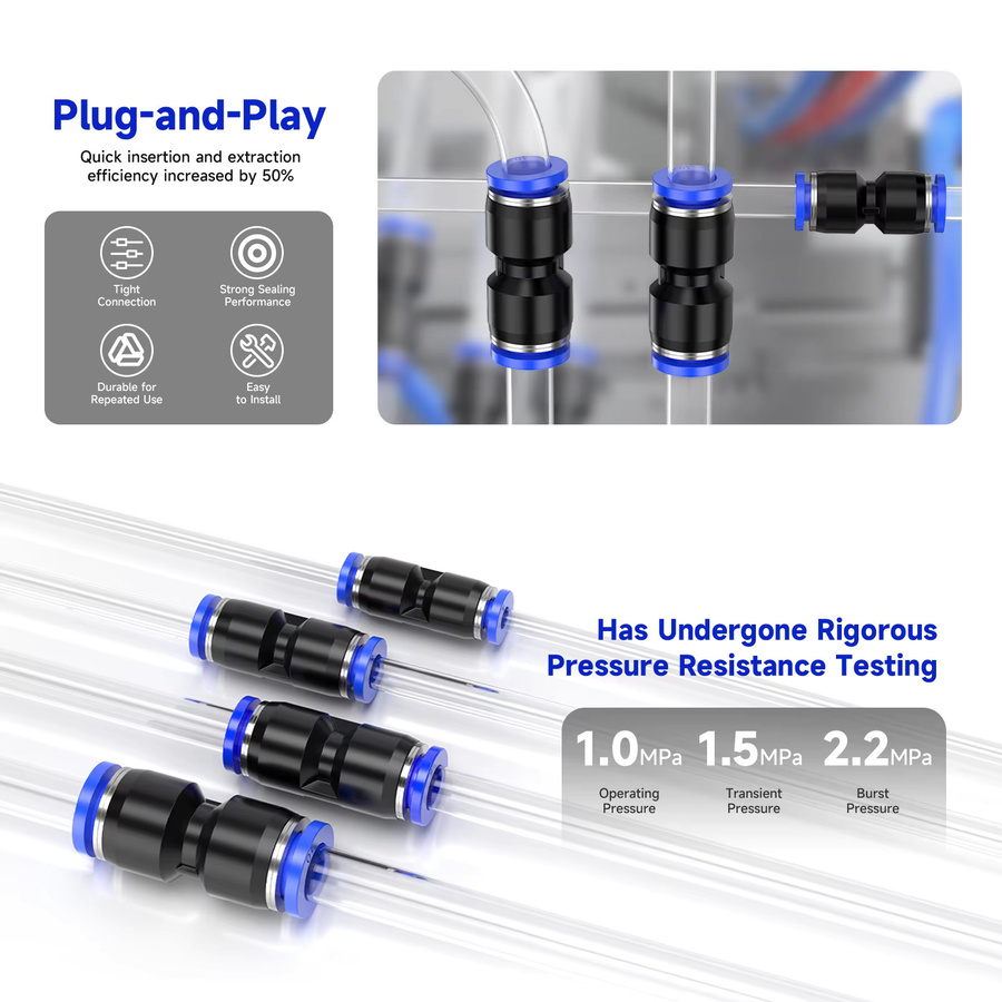 SteelShadow PY-Kit mit pneumatischen Luftanschlüssen und Schnellverschluss in Blau, Durchmesser: 4 mm, 6 mm, 8 mm, 10 mm, 12 mm, 14 mm, 16 mm - Bild 4