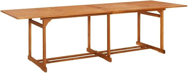 vidaXL Garten-Esstisch aus Akazien-Massivholz in Braun, rustikaler Esstisch für Garten, Hof oder Terrasse, B/T/H: 280 x 90 x 75 cm - Bild 1