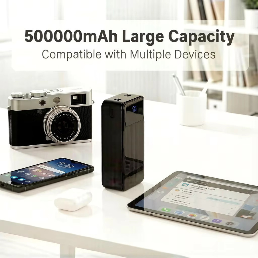 Hganus Tragbare Powerbank 50000mAh mit 22,5W Schnellladung, Schwarz, mit USB-C und USB-A Ausgängen - Bild 3