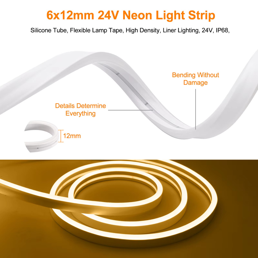 KISUFU COB Solar Neon LED Lichtstreifen Wasserdicht Warm Weiß für Haus und Garten - Bild 3