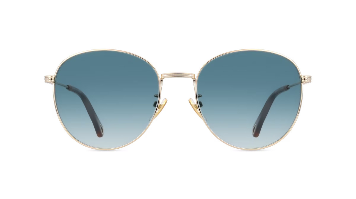 Chloé CH0181SK Sonnenbrille Panto, Vollrand, Metall, gold, Damen - Bild 1