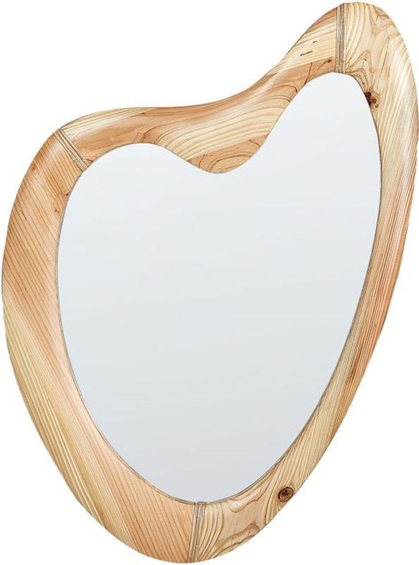 Beliani Wandspiegel aus Holz in Braun mit unregelmäßiger Form im Bohemian Design, B: 77 cm, H: 90 cm - Bild 1