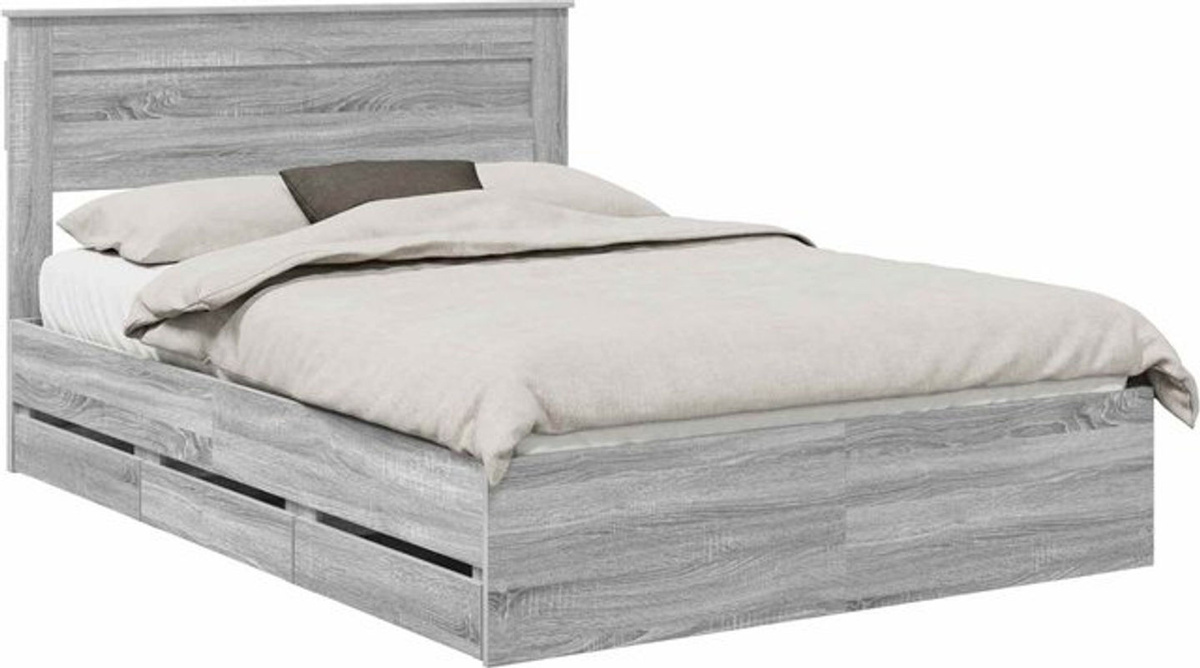 Modernes Funktionsbett vidaXL aus Holzwerkstoff in Grau, B/T/H: 160 x 200 cm - Bild 1