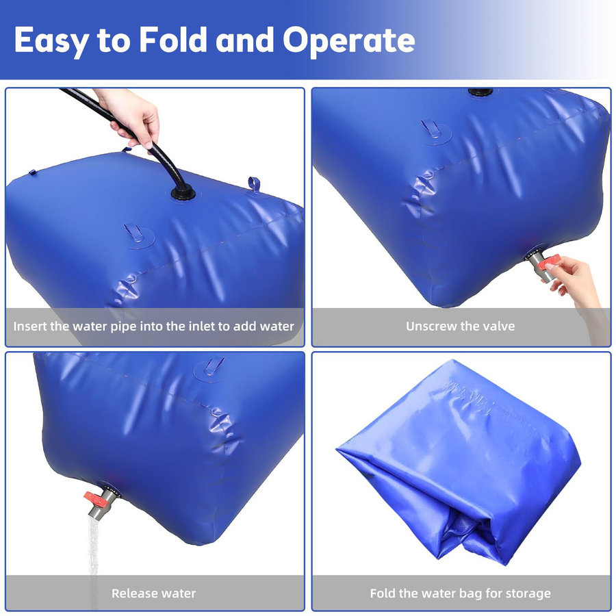 Aimo Wasserspeicherblase in Blau, faltbarer tragbarer Wassertank aus PVC mit 400 l Kapazität für Camping und Garten - Bild 2
