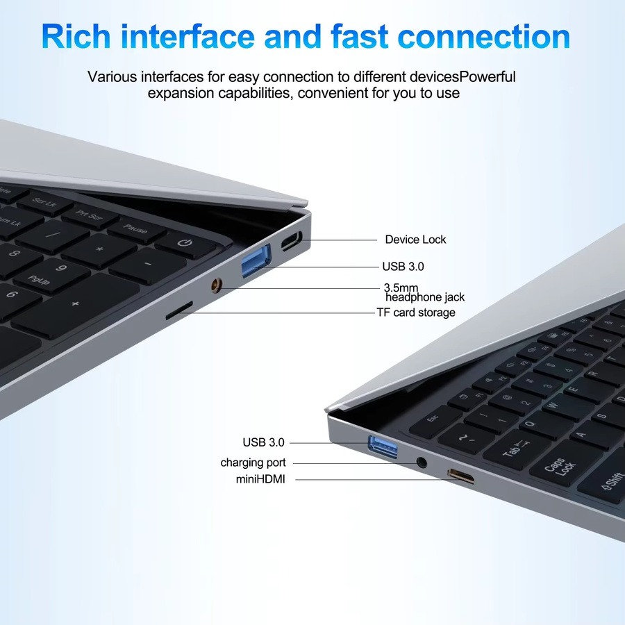 Intel Core i7-6500Y Laptop mit 15,6 Zoll Display, 32 GB RAM, 2 TB SSD und Windows 11 in Silber - Bild 4