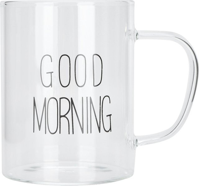 CosyHome Milchkaffeetasse aus Glas in Weiß mit 350 ml Volumen - Bild 1