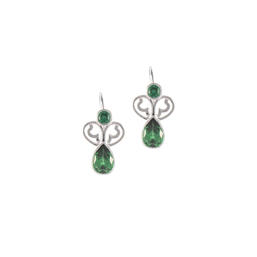 Ohrringe Dirndl Funkeln, 925 Silber, Zirkonia grün, Damen - Bild 1