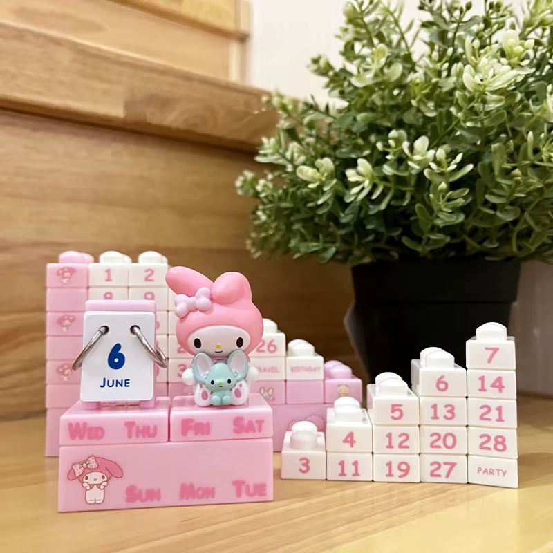 TAKARA TOMY Ewiger Schreibtischkalender in Herzform als Desktop Dekoration, Farbe Pink - Bild 2