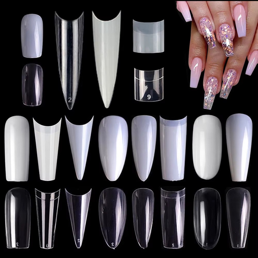 zengtaolke Künstliche Nägel, 500 Stück, Stiletto, natürlich, transparent - Bild 2