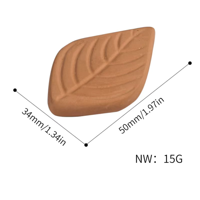 KeYi Blattförmiger Zigarrenbefeuchter aus Ton in Braun mit hygroskopischen Tabletten zur Tabakbefeuchtung - Bild 2