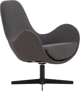 SalesFever Lounge Sessel modern in Dunkelgrau und Schwarz mit Metallgestell, Höhe: 85 cm - Bild 1
