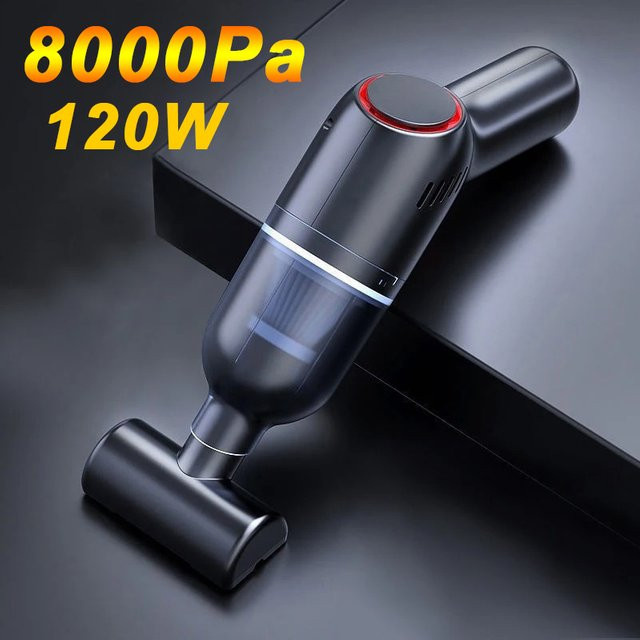 EAFC Drahtloser Mini-Auto-Staubsauger mit 8000 Pa Saugkraft und 120 W, tragbarer Akku-Staubsauger für Nass- und Trockenreinigung in Schwarz oder Weiß - Bild 1