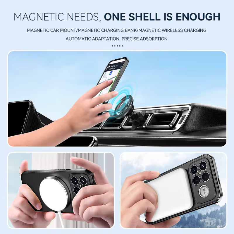 Magnetische PC Hard Cover Schutzhülle für Xiaomi POCO F8 Ultra und POCO F8 Pro mit kabelloser Ladefunktion in Schwarz und Silber - Bild 3