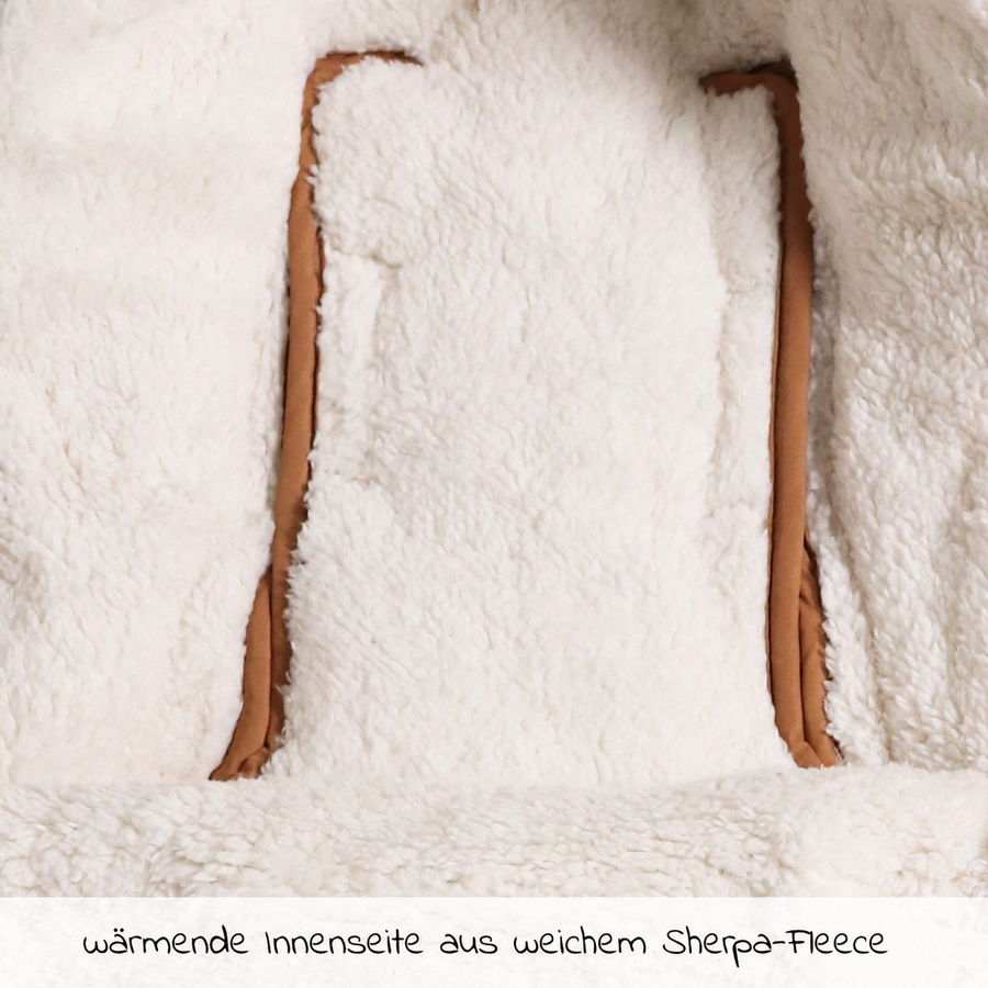 Kaiser Fleece-Fußsack Hoody 2.0 für Babyschale und Babywanne in Camel/Braun, B: 80 cm, T: 40 cm - Bild 3
