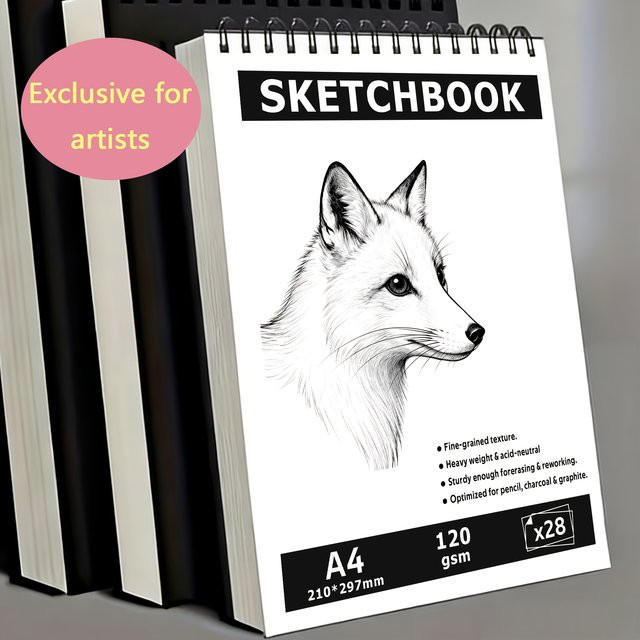 Spiralgebundenes Skizzenbuch mit Fuchs-Design, 28 Blatt weißes Papier für Künstler und Zeichner - Bild 1