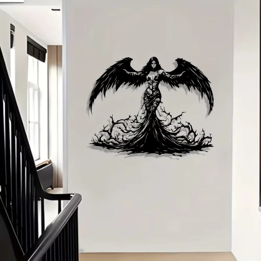 CIFBUY Gothic-Engel Wandkunst aus Metall in Schwarz für Innen und Außen - Bild 4