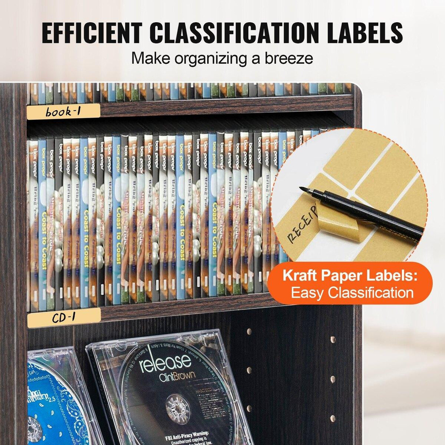 Medienaufbewahrungsschrank Buying Solutions MB mit 5 verstellbaren Regalen für 240 CDs und DVDs in Espresso Braun - Bild 3