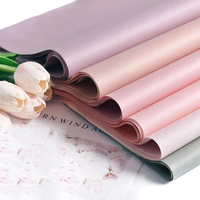 40 Stück Seidenpapier in Pink für Bastelarbeiten, Blumenverpackung und Scrapbooking, B/H: 75 x 52 cm - Bild 1