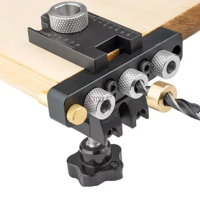 LTOOLS 3 in 1 Dübel Jig für die Holzbearbeitung mit 8 mm und 10 mm Bohrführung in Schwarz - Bild 1