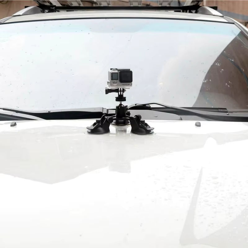 VeFly Dreieckige Auto-Saugnapf-Glashalterung in Schwarz als Stativhalterung für Insta360 X5 X4 X3, DJI Action 5 Pro 4 3 und GoPro Hero 12 11 10 Kamerazubehör - Bild 5