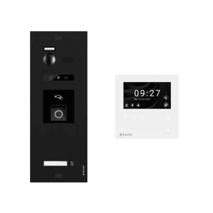 Balter Evo-HD-Mini Video Türsprechanlage mit Fingerprint Komplettset für 1-Familienhäuser, 4,3 Zoll Monitor, Schwarz - Bild 2