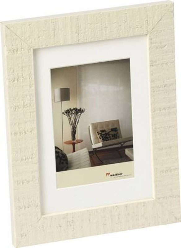 Walther Design Bilderwechselrahmen aus Holz mit Passepartout in Weiß und Beige, Format: 10 x 15 cm - Bild 1