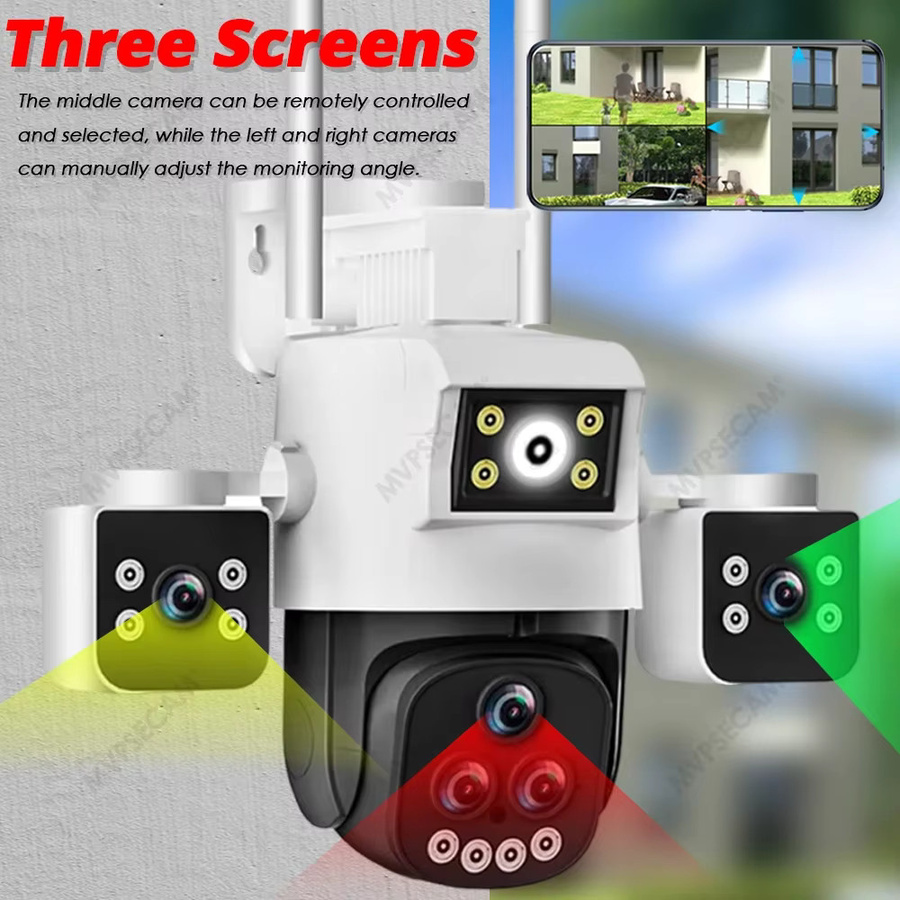 NINIVISION Smart Wifi Überwachungskamera mit 20MP Multi-Objektiv, 20x Zoom, PTZ, AI Human Tracking und 360 Grad Sicht, Outdoor-CCTV-Kamera in Weiß - Bild 2
