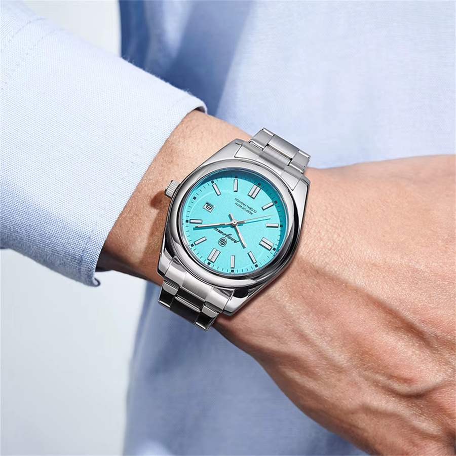 PAAZOMU Armbanduhr Edelstahl, Quarz, Blau, Herren - Bild 5