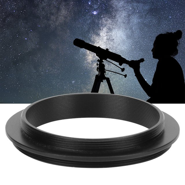 Qiilu Astronomischer Teleskopadapter M48mm und M54mm aus Aluminiumlegierung, Schwarz - Bild 1