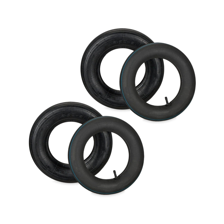 Relaxdays Schubkarrenrad 2er Set aus Gummi in Schwarz mit Schlauch, Durchmesser: 37 cm, Breite: 8,5 cm - Bild 2