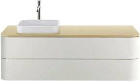 Duravit Waschtisch-Konsole Happy D.2 Plus in Weiß, B/T: 130 x 55 cm, mit 1 Aufsatzschale und Becken links - Bild 1