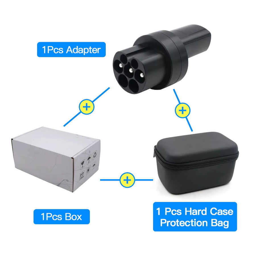 KOLANKY Typ2 zu Nacs EV-Ladeadapter Schwarz IEC 62196 Stecker AC/DC Konverter für Tesla Modell S/X/3/Y Elektrofahrzeuge - Bild 3
