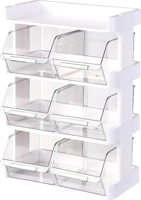 CosyHome Teebeutel Organizer aus Kunststoff, mehrschichtige und stapelbare Aufbewahrungsbox für Teebeutel und Kaffeekapseln, Farbe: Weiß - Bild 1