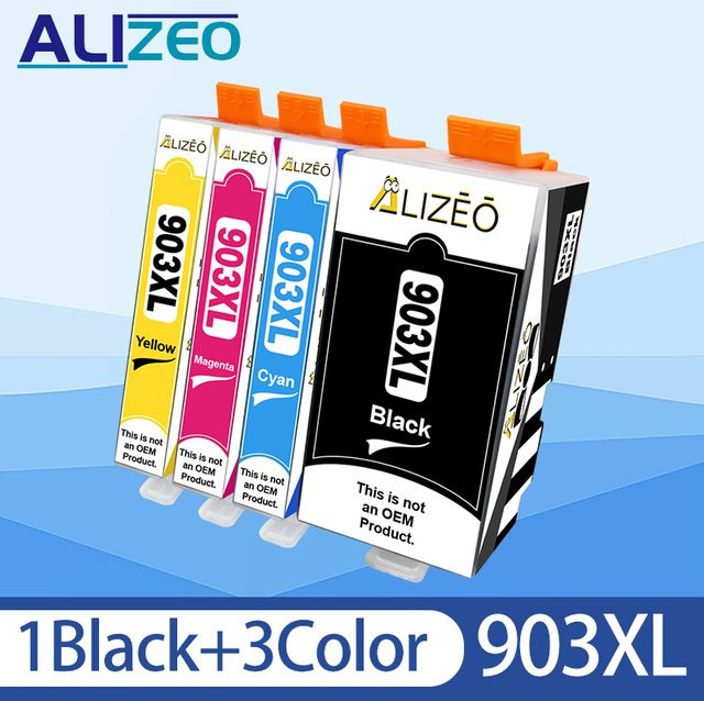 ALIZEO Tintenpatronen Set 903XL kompatibel mit HP Officejet Pro 6950 6960 6961 6963 6964 6965 6966 in Schwarz und Multicolor - Bild 1