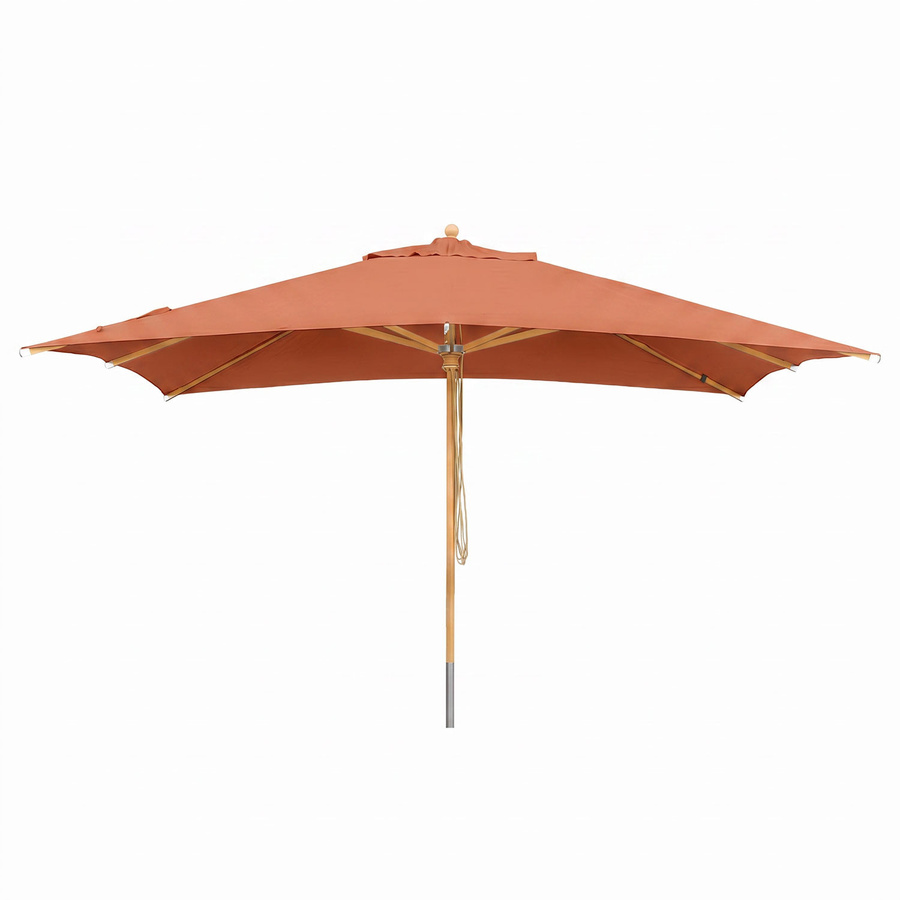 anndora terra Sonnenschirm rechteckig aus Buche FSC Holz in Orange, B x T: 400 x 300 cm - Bild 1