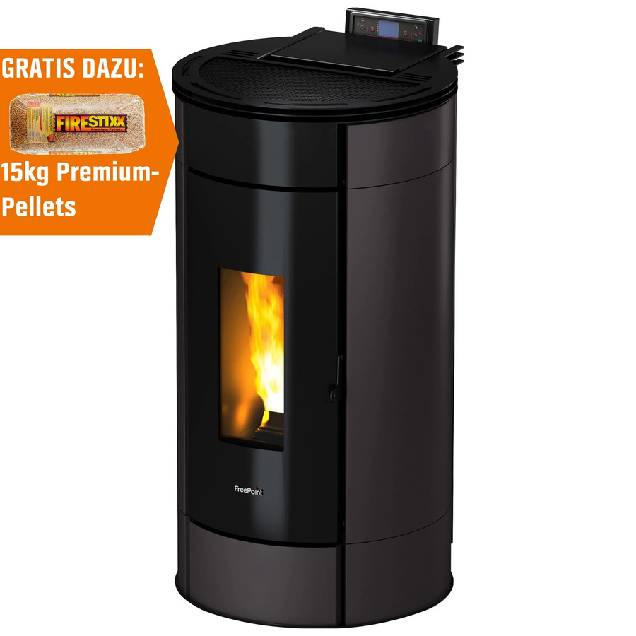 Freepoint Pelletofen Globe in Anthrazit mit 10,5 kW Leistung und WLAN-Funktion - Bild 2
