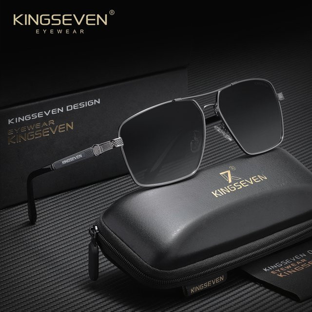 KINGSEVEN Sonnenbrille, Vollrand, Square, Metall, Unisex, polarisiert - Bild 1