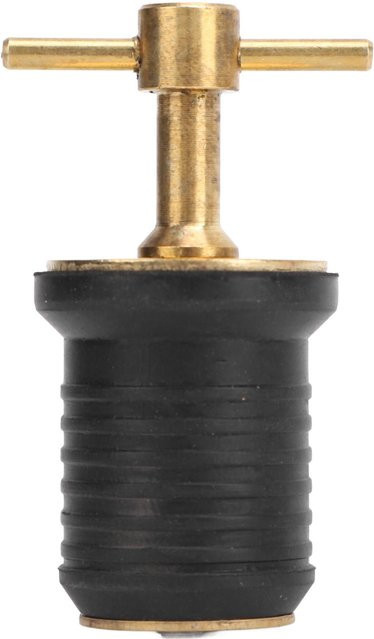 Fishine Marine Bootsmessing T-Griff Ablassschraube mit Gummi-Stopfen in Mehrfarbig, 1 Zoll - Bild 1